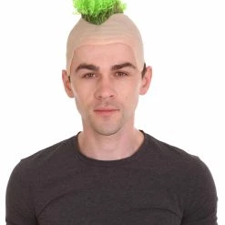 HPO Curly Mohawk Wig | Green Halloween Wig With Cap Kids