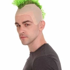HPO Curly Mohawk Wig | Green Halloween Wig With Cap Kids