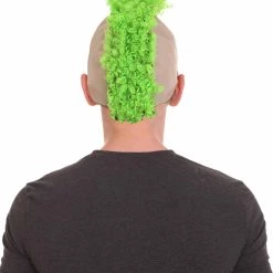 HPO Curly Mohawk Wig | Green Halloween Wig With Cap Kids