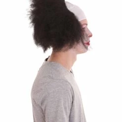 HPO Half Bald Head Men Curly Wig