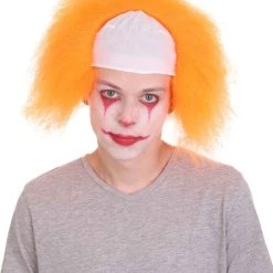 HPO Half Bald Head Men Curly Wig