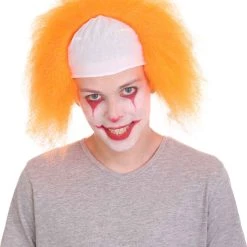 HPO Half Bald Head Men Curly Wig