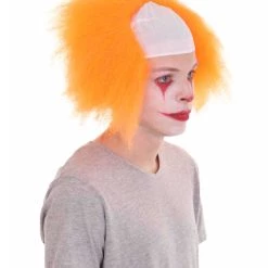 HPO Half Bald Head Men Curly Wig