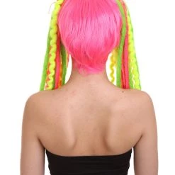 HPO Women's Crazy Dolly Clown Womens Wig | Character Cosplay Halloween Wig | Premium Breathable Capless Cap