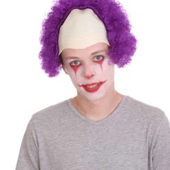 HPO Men's Half Bald Head Curly Men Wig, Black