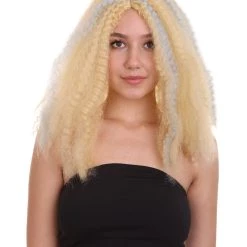 HPO Women's Shoulder Length Curly Wig Multi Colored | Premium Breathable Capless Cap