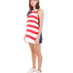 FLAGWIGS Adult Women's 4th Of July Independence Day Flag Troll Dress Costume | Patriotic Cosplay Costume