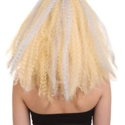 HPO Women's Shoulder Length Curly Wig Multi Colored | Premium Breathable Capless Cap