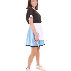HPO Adult Women's 50's Car Hop Girl Waitress Costume | Black And Blue Cosplay Costume