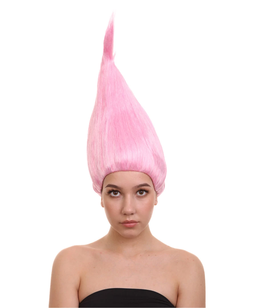 HPO Unisex Dwarf Wig | Neon Pink Tall Wig | Premium Breathable Capless Cap Women's