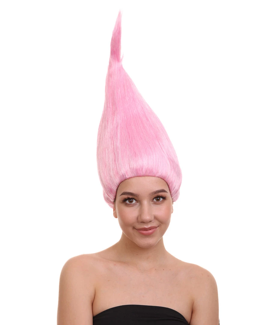 HPO Unisex Dwarf Wig | Neon Pink Tall Wig | Premium Breathable Capless Cap Women's