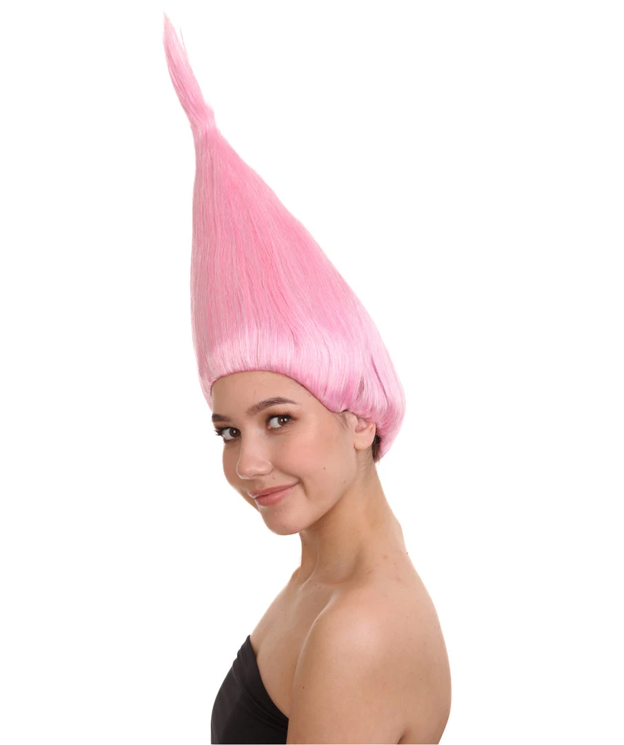 HPO Unisex Dwarf Wig | Neon Pink Tall Wig | Premium Breathable Capless Cap Women's