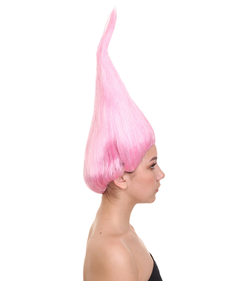 HPO Unisex Dwarf Wig | Neon Pink Tall Wig | Premium Breathable Capless Cap Women's