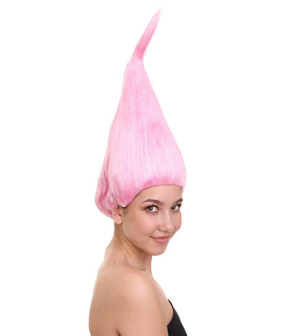 HPO Unisex Dwarf Wig | Neon Pink Tall Wig | Premium Breathable Capless Cap Women's