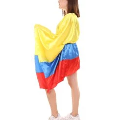 FLAGWIGS Adult Women's Celebratory Colombian Flag Dress Costume | Patriotic Cosplay Costume