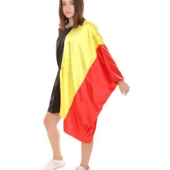 FLAGWIGS Adult Women's Celebratory Belgian Flag Dress Costume | Patriotic Cosplay Costume