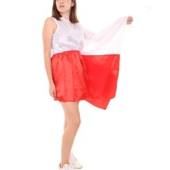 FLAGWIGS Adult Women's Celebratory Polish Flag Dress Costume | Patriotic Cosplay Costume