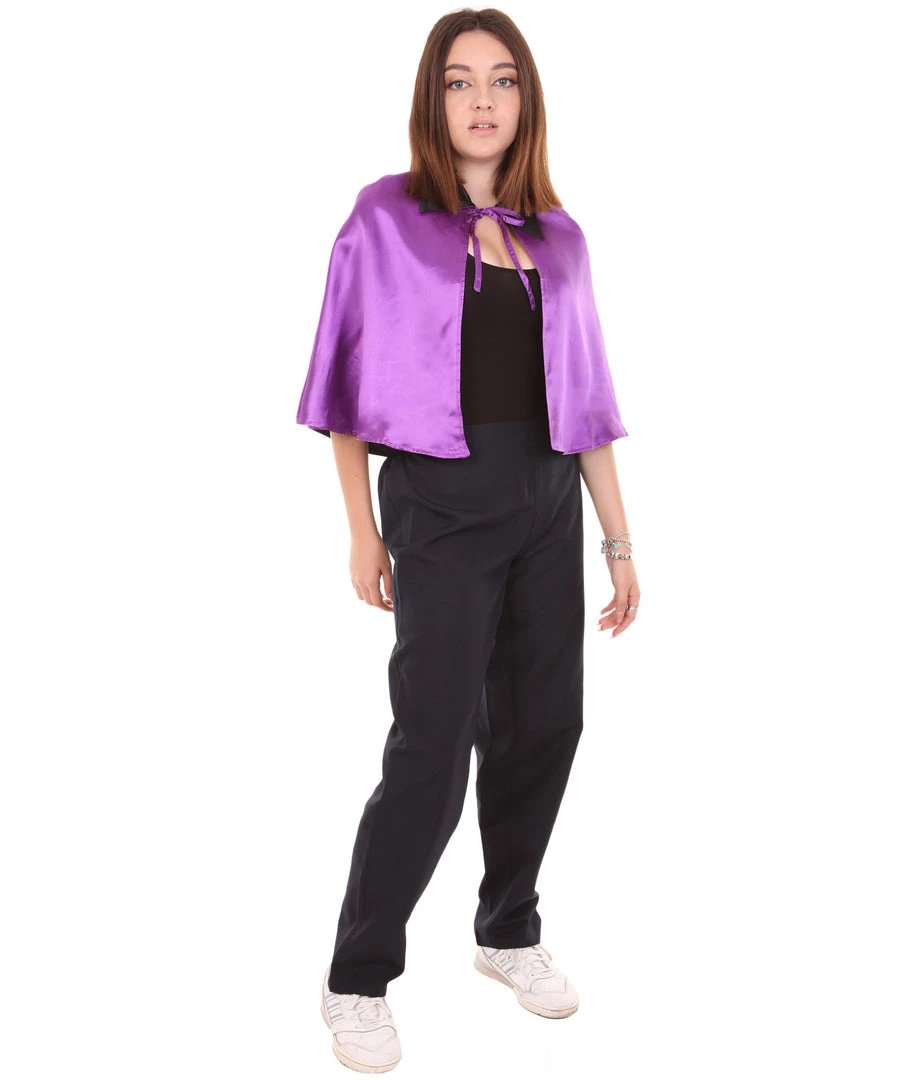 HPO Adult Women's Vampire Cape | Purple & Black Halloween Costume