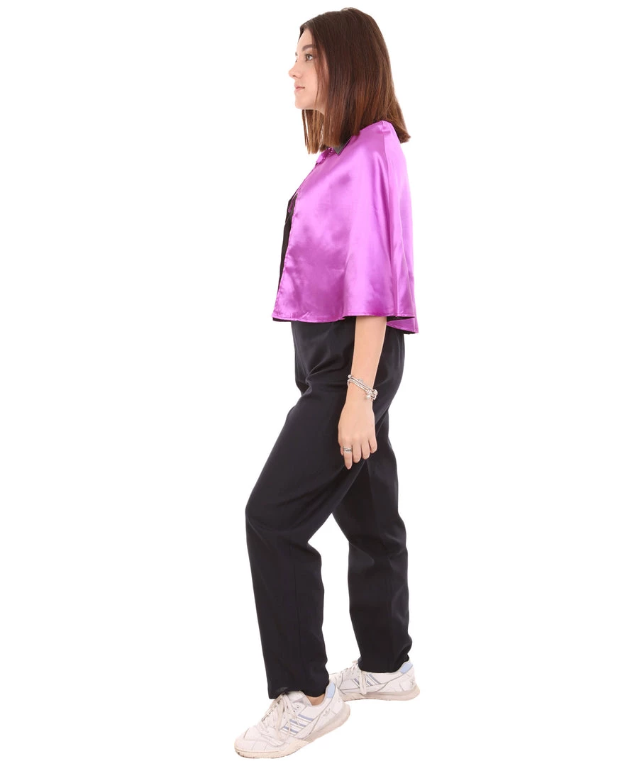 HPO Adult Women's Vampire Cape Costume | Purple & Black Halloween Costume