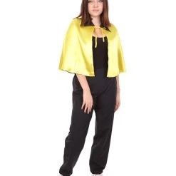 HPO Adult Women's Vampire Cape Costume | Gold & Black Halloween Costume