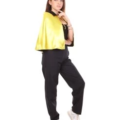 HPO Adult Women's Vampire Cape Costume | Gold & Black Halloween Costume