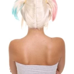 HPO Women's Multi Color Straight Short Pigtail Wig | Premium Breathable Capless Cap