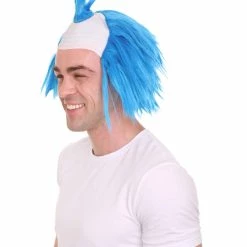 HPO Scary Twisted Clown Wig | Blue Clown Scary Wigs