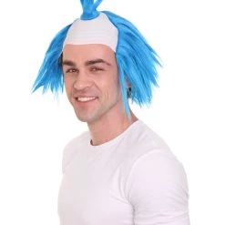 HPO Scary Twisted Clown Wig | Blue Clown Scary Wigs