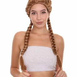 HPO Men's Long Braided Womens Wig | Brown Wig | Premium Breathable Capless Cap