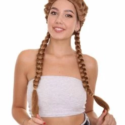 HPO Men's Long Braided Womens Wig | Brown Wig | Premium Breathable Capless Cap