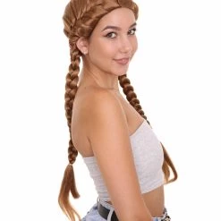 HPO Men's Long Braided Womens Wig | Brown Wig | Premium Breathable Capless Cap