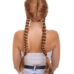 HPO Men's Long Braided Womens Wig | Brown Wig | Premium Breathable Capless Cap