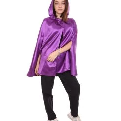HPO Adult Women's Reversible Hooded Short Cape Costume | Multiple Color Option Halloween Costume