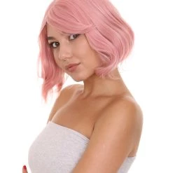 HPO Women's Adults Women Short Length Wavy Wigs | Multicolor Options Cosplay Wigs | Premium Breathable Capless Cap
