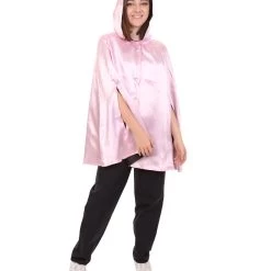 HPO Adult Women's Reversible Hooded Short Cape Costume | Multiple Color Option Halloween Costume