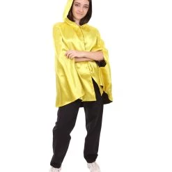HPO Adult Women's Reversible Hooded Short Cape Costume | Multiple Color Option Halloween Costume