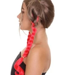 HPO Men's Briaded Womens Wig | Brown Red Cosplay Halloween Wig | Premium Breathable Capless Cap