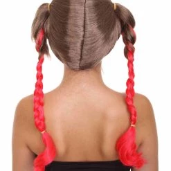 HPO Men's Briaded Womens Wig | Brown Red Cosplay Halloween Wig | Premium Breathable Capless Cap