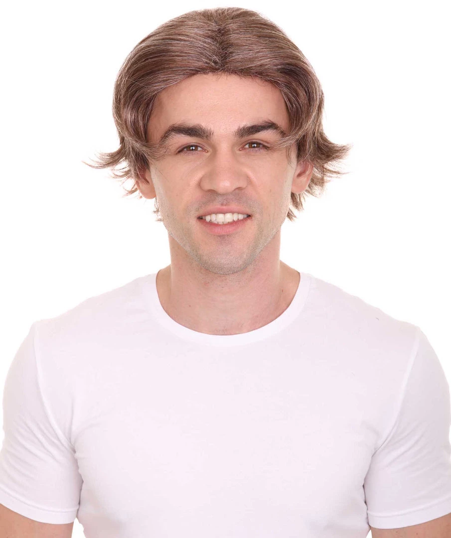 HPO Men's Stars Movie Mens Brown Wig | TV/Movie Wigs | Premium Breathable Capless Cap