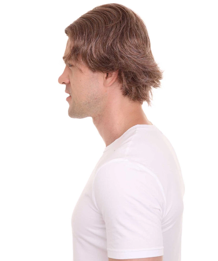 HPO Men's Stars Movie Mens Brown Wig | TV/Movie Wigs | Premium Breathable Capless Cap