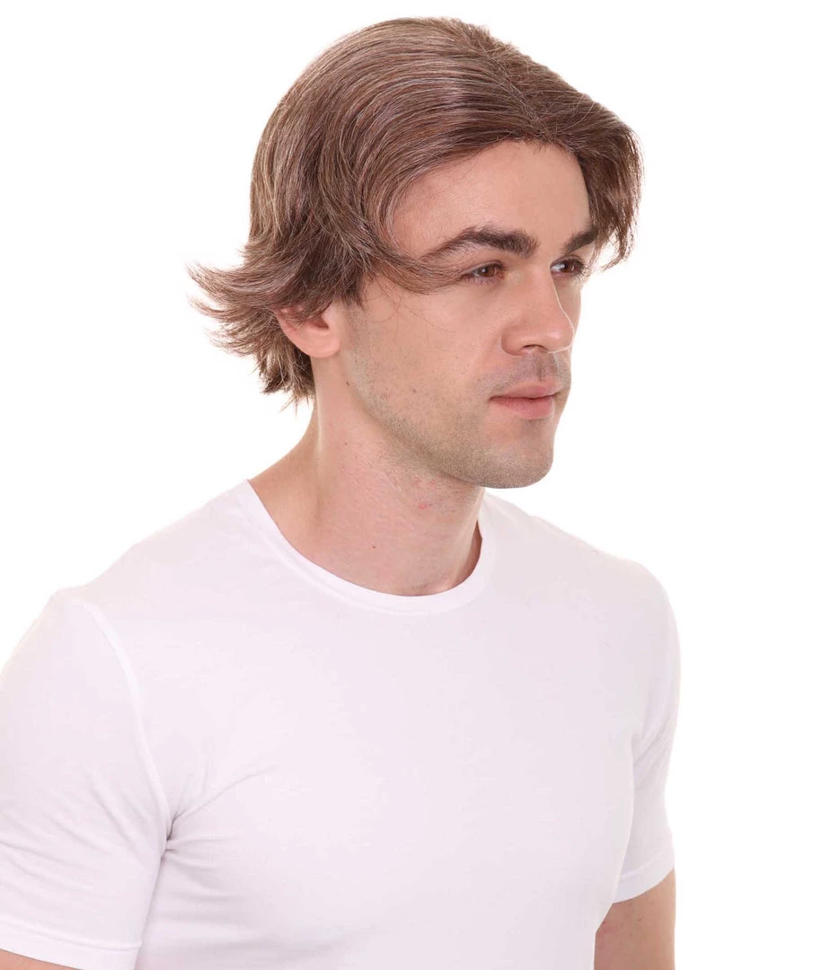 HPO Men's Stars Movie Mens Brown Wig | TV/Movie Wigs | Premium Breathable Capless Cap