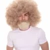 HPO Mens 80's Hip-Hop Grandpa Wig With Beard Set | Blonde Retro Wig | Premium Breathable Capless Cap