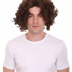 HPO Singer Mens Brown Wig Eurovision Song Contest 2018 | Celebrity Wigs | Premium Breathable Capless Cap