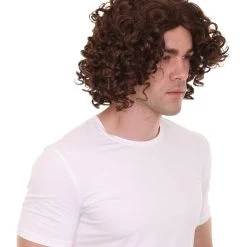 HPO Singer Mens Brown Wig Eurovision Song Contest 2018 | Celebrity Wigs | Premium Breathable Capless Cap