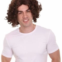 HPO Singer Mens Brown Wig Eurovision Song Contest 2018 | Celebrity Wigs | Premium Breathable Capless Cap