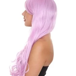 HPO Long Curly Wig | Women's Purple Wig | Premium Breathable Capless Cap