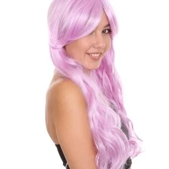 HPO Long Curly Wig | Women's Purple Wig | Premium Breathable Capless Cap