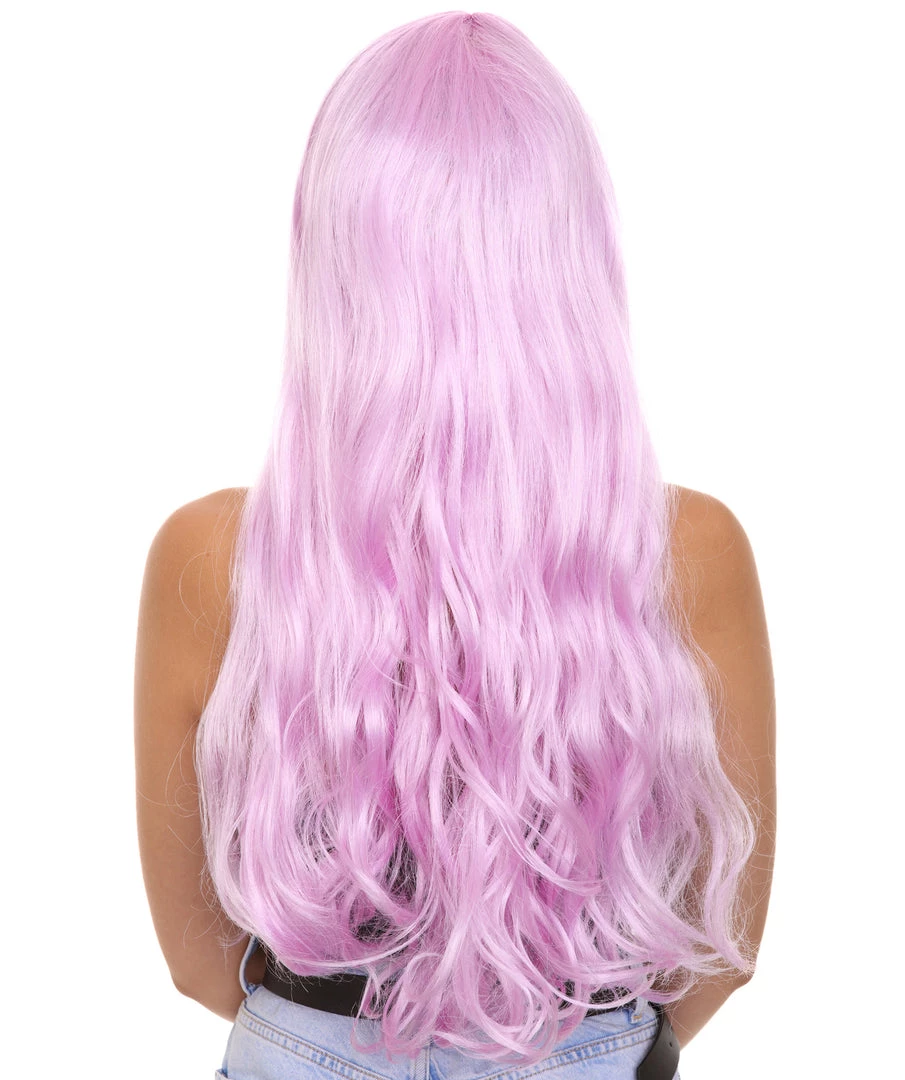 HPO Long Curly Wig | Women's Purple Wig | Premium Breathable Capless Cap