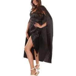 HPO Adult Women's Costume For Cosplay Game Of Thrones Dragon Queen Black Dress With Cloak