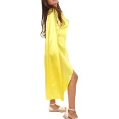HPO Adult Women's Costume For Cosplay Game Of Thrones Dragon Queen Yellow Dress With Cloak